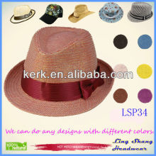 2013 Le plus récent chapeau de paille en papier à 100% rouge élégant Bowknot, LSP34